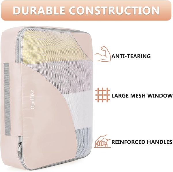 8 Set/10 Set Packing Cubes for Travel, Sturdy Suitcase Organizer in 4 Size(Extra Large, Large, Medium, Small), OlarHike Luggage Cubes with Toiletry Bag, Travel Essentials, Cruise Ship Gifts for Women - Image 3