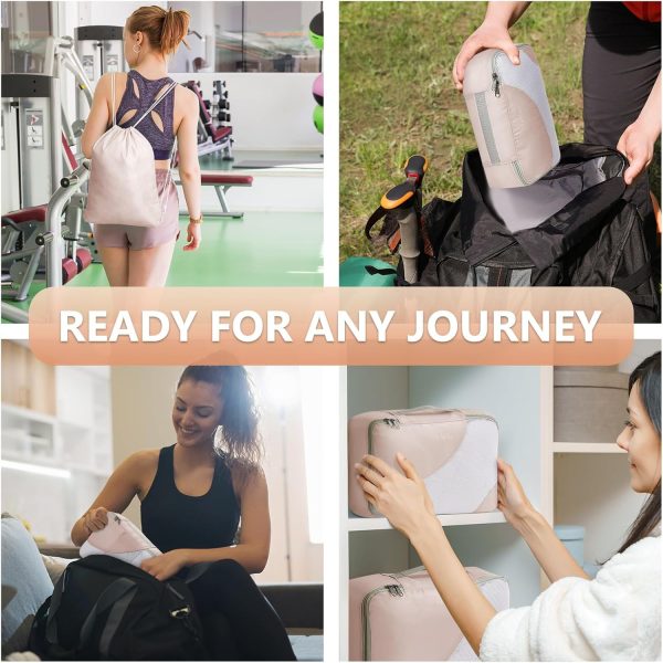 8 Set/10 Set Packing Cubes for Travel, Sturdy Suitcase Organizer in 4 Size(Extra Large, Large, Medium, Small), OlarHike Luggage Cubes with Toiletry Bag, Travel Essentials, Cruise Ship Gifts for Women - Image 6