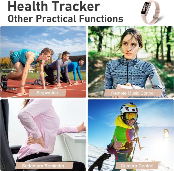 Fitness Tracker with Step Counter/Calories/Stopwatch, Activity Tracker, Health Tracker with Heart Rate Monitor, Sleep Tracker,1.10''AMOLED Touch Color Screen, Pedometer Watch for Women Men Kids - Image 6