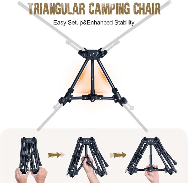 OneTigris Tigerblade Camping Chair, Lightweight Folding Backpacking Hiking Chair, Compact Portable 330 lbs Capacity - Image 5
