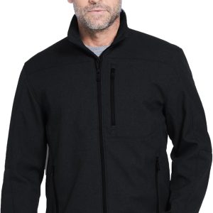 Midweight Soft Shell Jackets for Men - Men’s Water Resistant Windbreaker with Stand Collar (S-3XL)