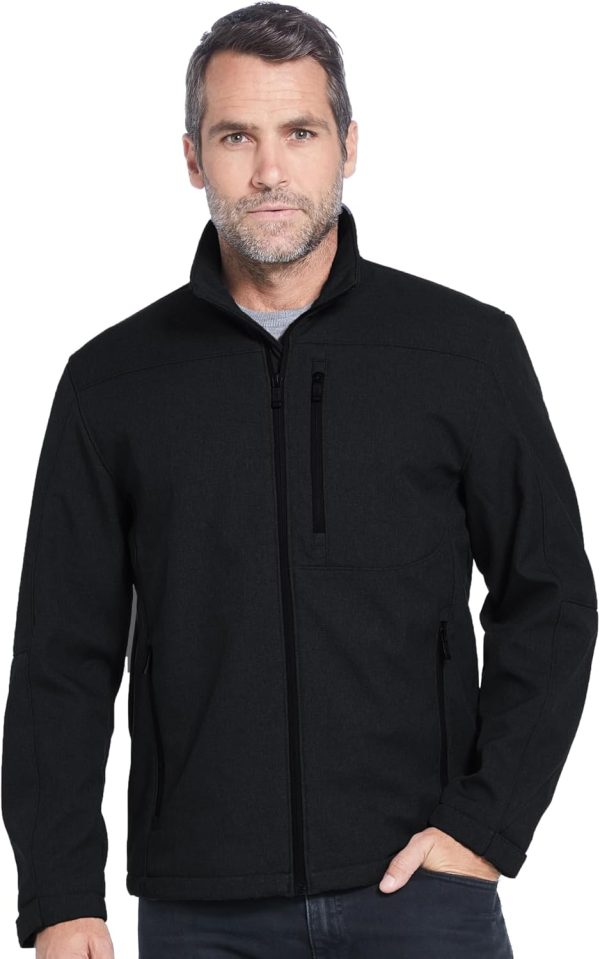 Midweight Soft Shell Jackets for Men - Men’s Water Resistant Windbreaker with Stand Collar (S-3XL)